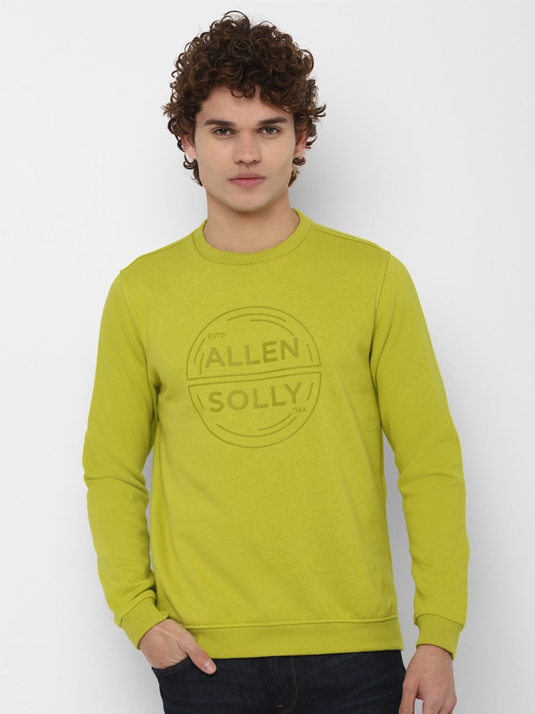 

Allen Solly Men Green Printed Pure Cotton Sweatshirt