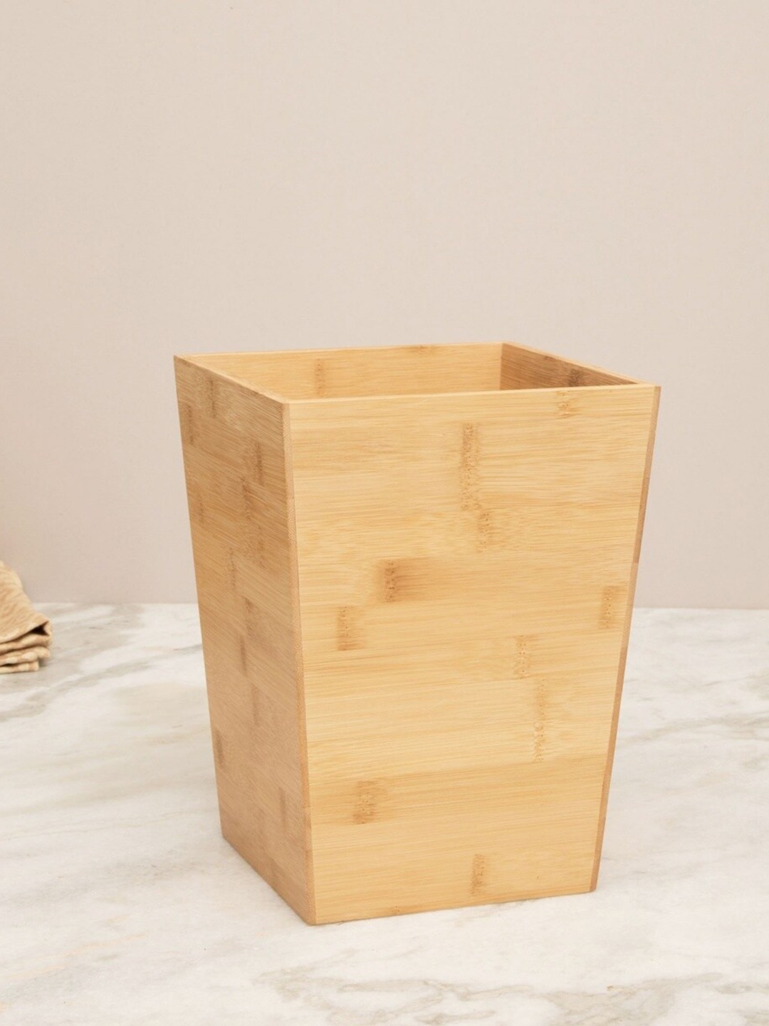 

Home Centre Brown Solid Bamboo Dust Bin