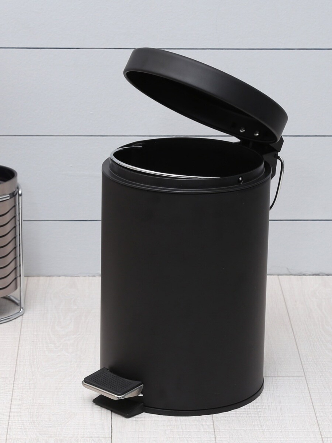 

Home Centre Black Steel Solid Pedal Bin