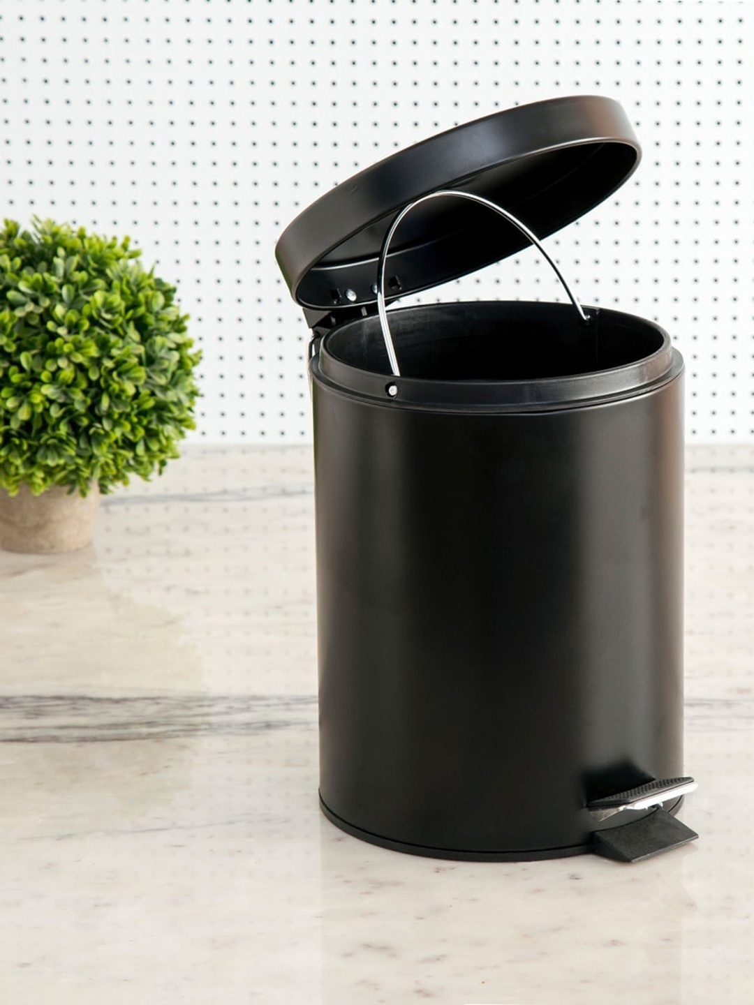 

Home Centre Black Solid Stainless Steel Dustbin