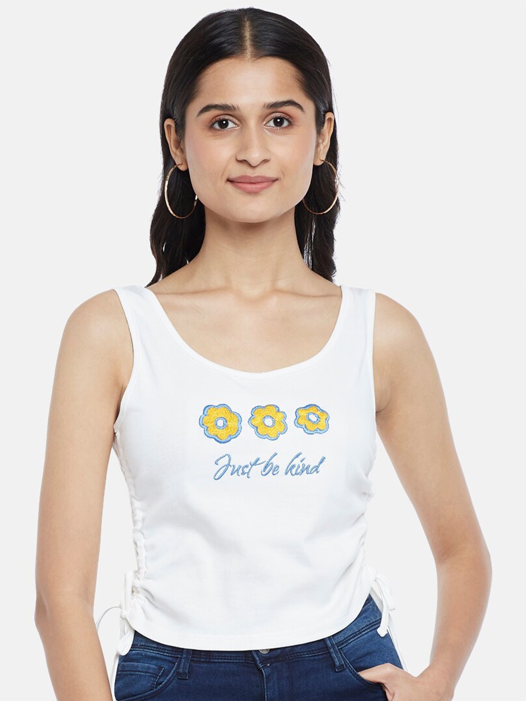 

People Off White Print Tank Top