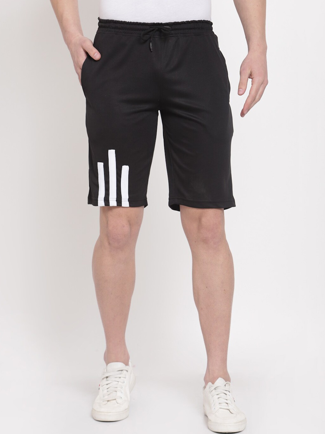

PAUSE SPORT Men Black Solid Regular Fit Antimicrobial Regular Short