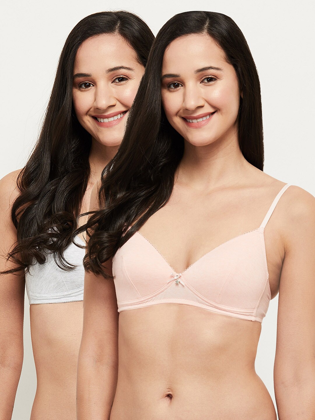 

max Pack of 2 Lightly Padded Bras SP22TNPD102ORANGE, Orange