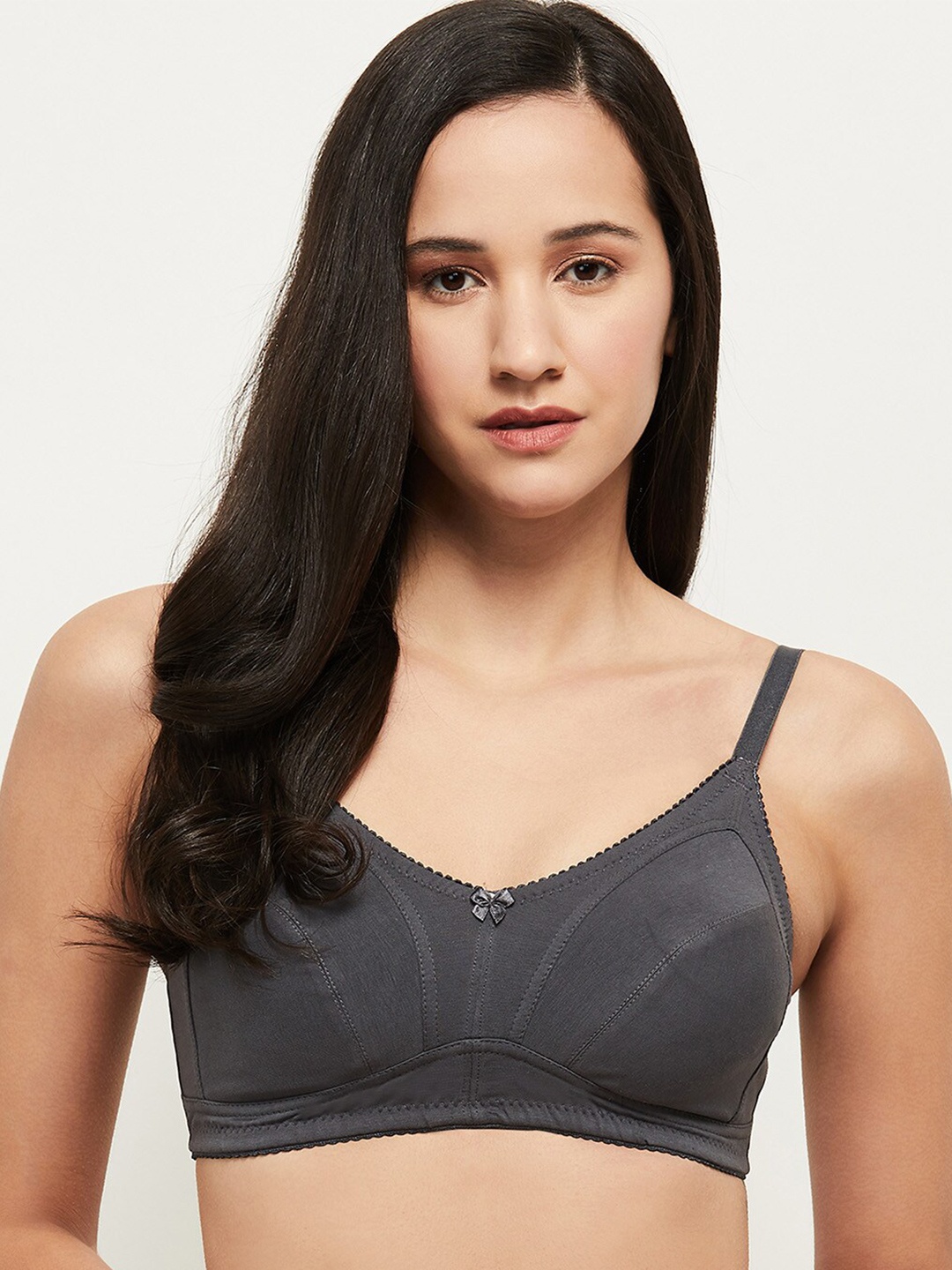

max Grey Lightly Padded & Non Wired Solid Bra