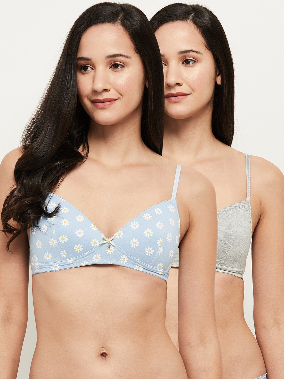 

max Blue & Grey Pack of 2 Bra Lightly Padded SP22TNPD105BLUE