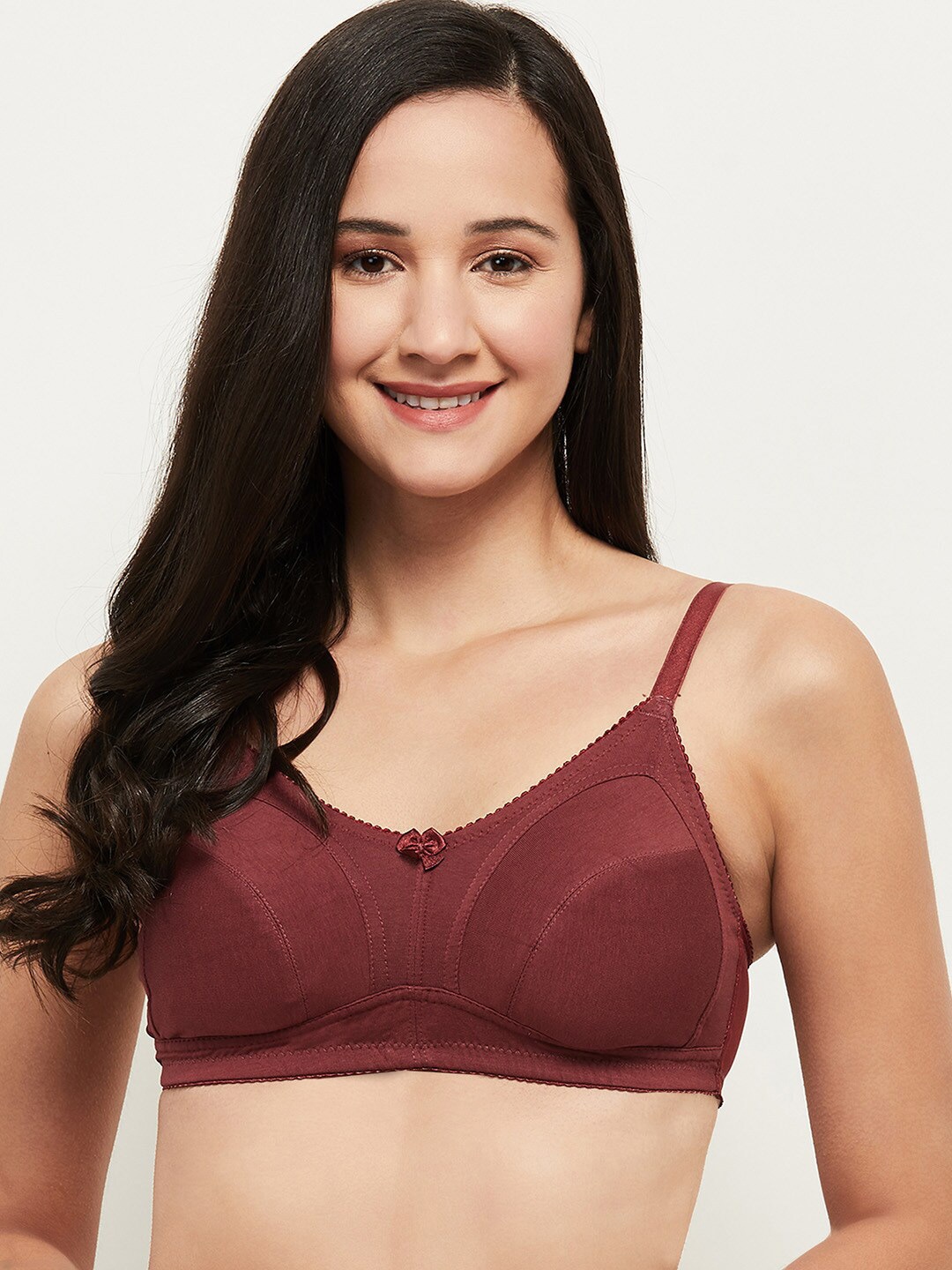 

max Maroon Solid Non Wired Full Coverage Everyday Bra
