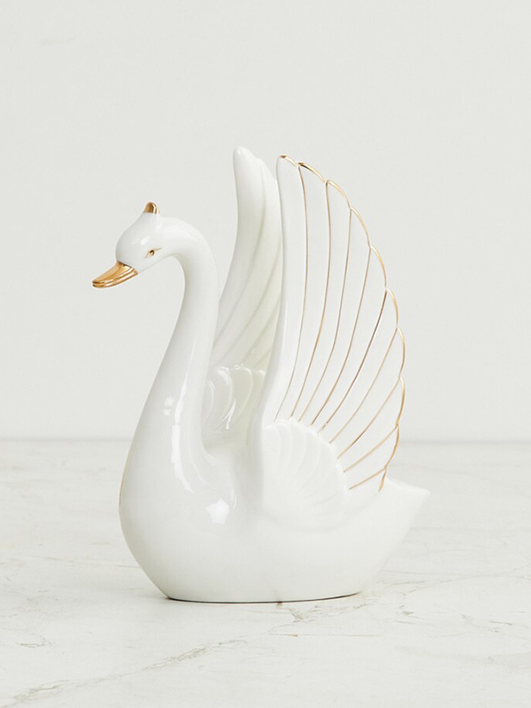 

Home Centre White Solid Langford Swan Ceramic Candle Holder