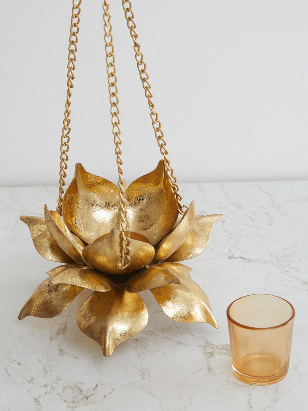 

Home Centre Gold-Toned Solid Vintage Rendition Hanging Candle Holders
