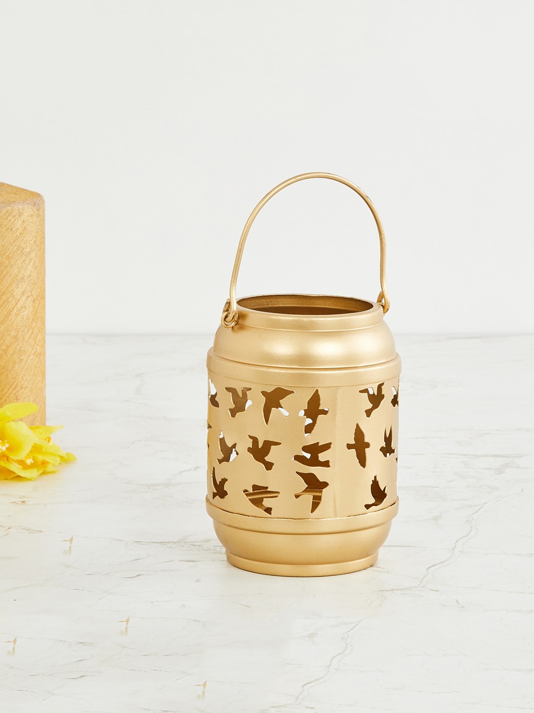 

Home Centre Gold-Toned Bird Cutwork Lantern Candle Holders