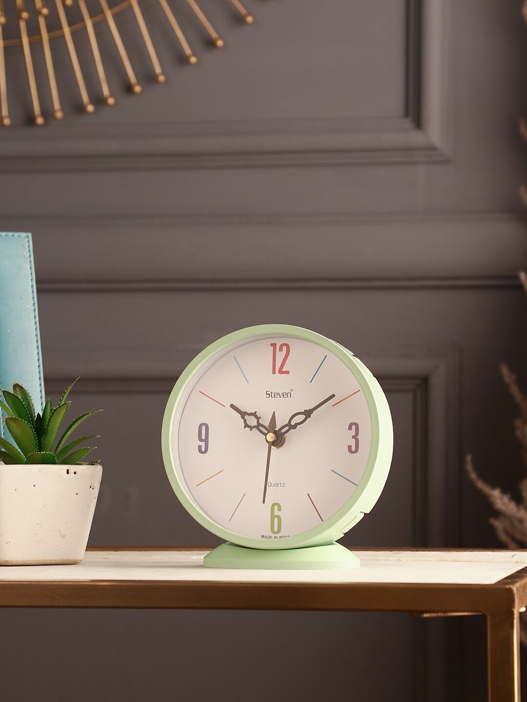 

EXIM DECOR Green Analog Dial Mini Plastic Table Clock