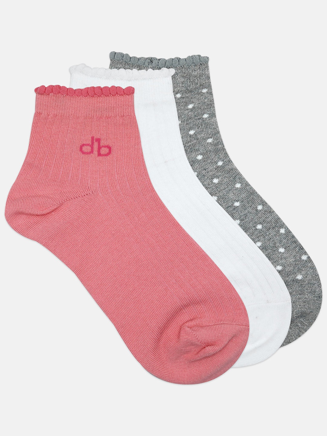 

DressBerry Women Set of 3 Assorted Patterned Ankle Length Ribbed Socks