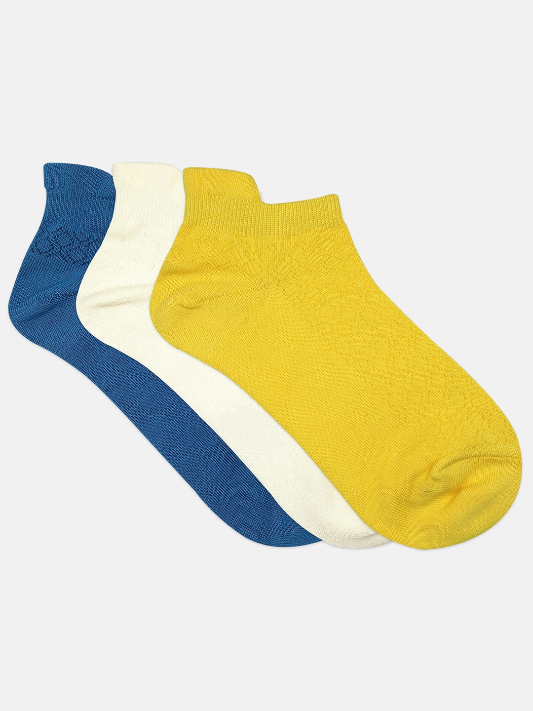 

DressBerry Pack of 3 White & Navy Blue Cotton Ankle-Length Socks