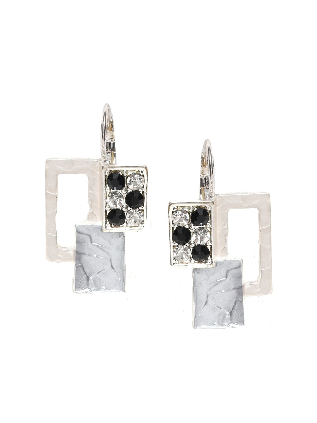 

Blisscovered Grey & Black Contemporary Studs Earrings