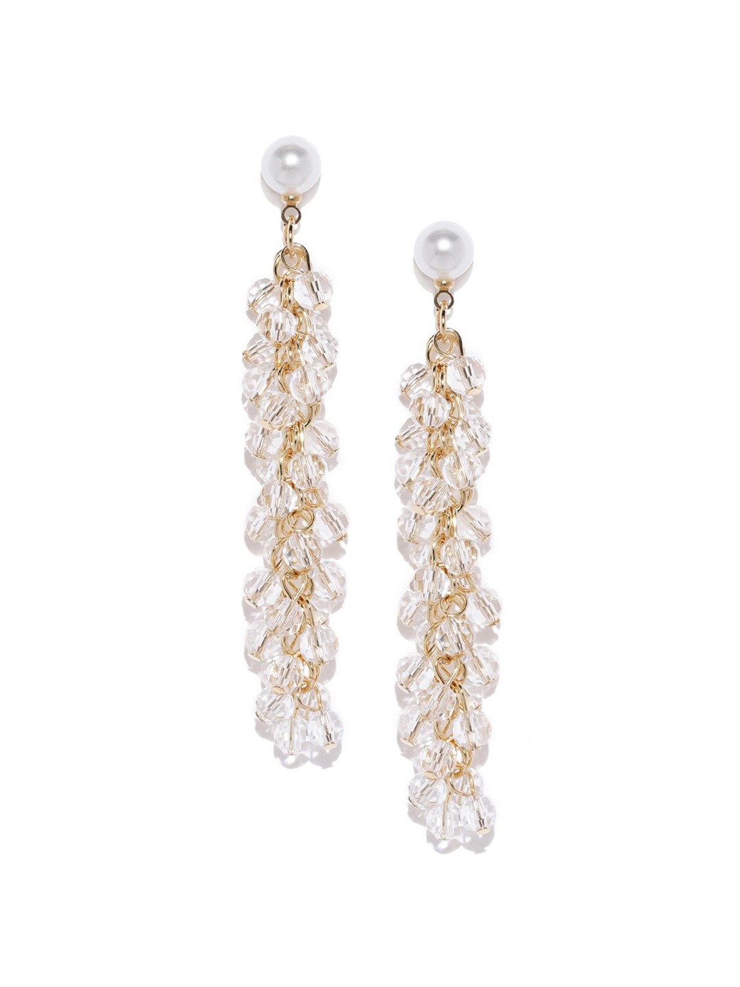 

Blisscovered White Contemporary Drop Earrings