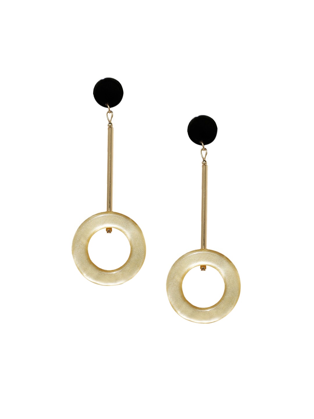 

Blisscovered Yellow & Black Circular Drop Earrings