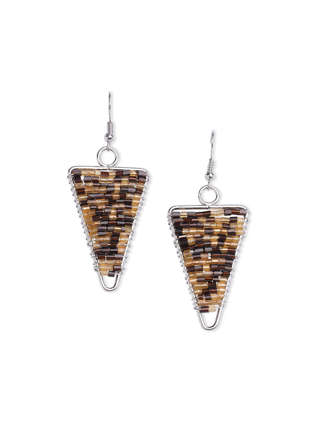 

Blisscovered Black Contemporary Beaded Drop Earrings