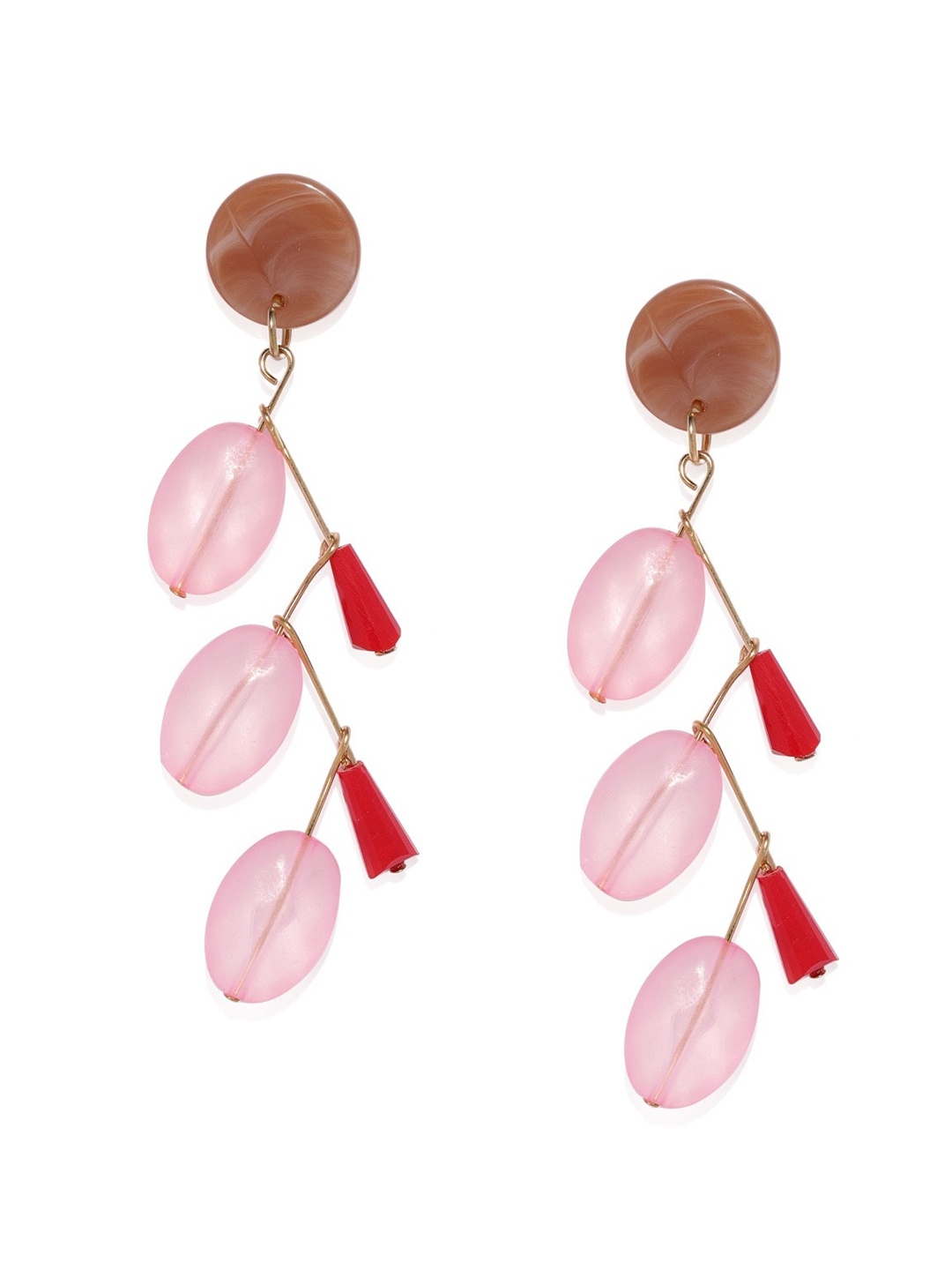 

Blisscovered Pink Contemporary Drop Earrings