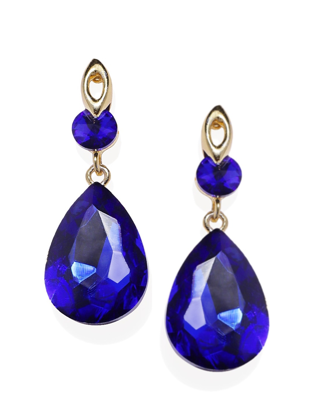 

Blisscovered Blue Teardrop Shaped Drop Earrings