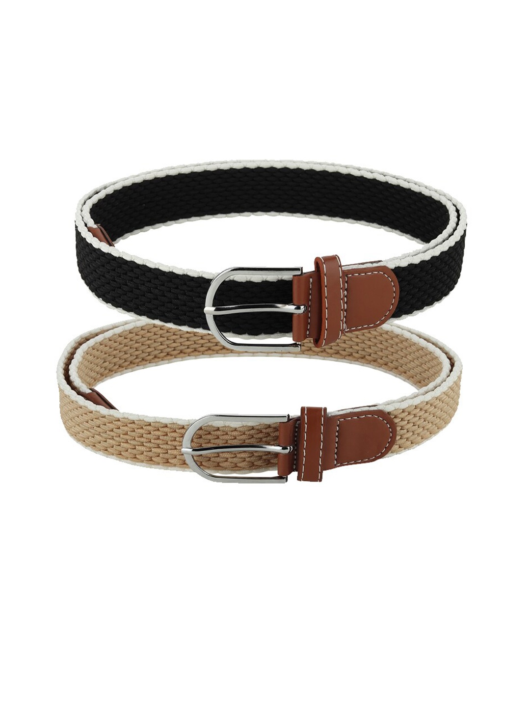 

Kastner Men Black & Beige Set Of 2 Textured Belt