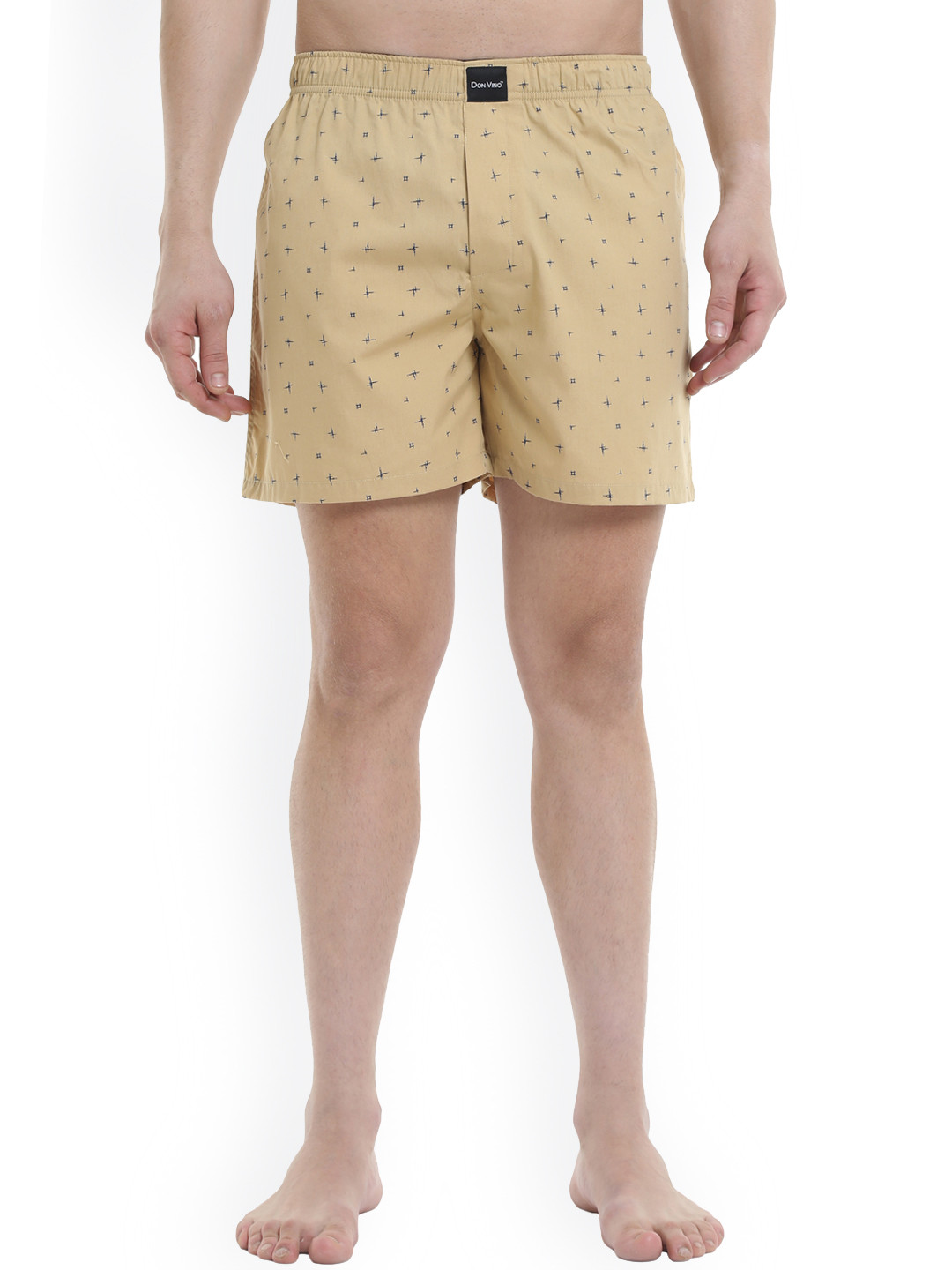 

DON VINO Men Yellow Printed Cotton Outdoor Lounge Shorts