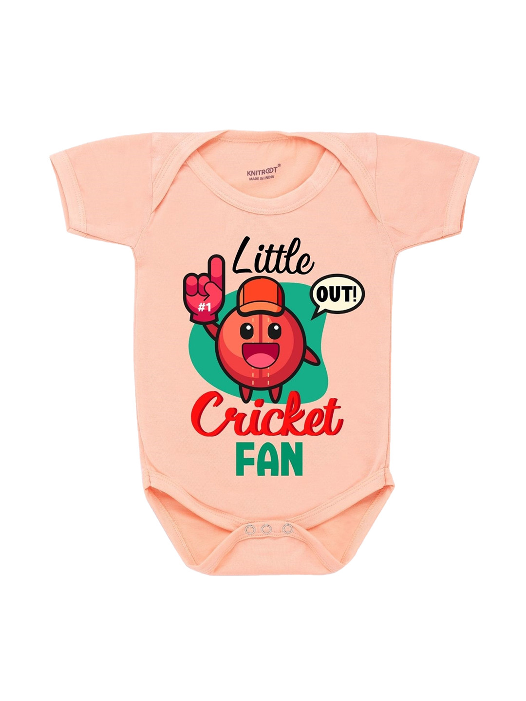 

KNITROOT Infant Kids Peach Printed Cotton Bodysuit