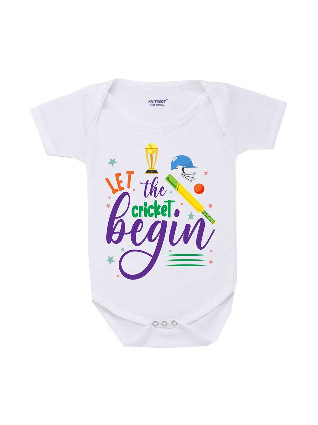 

KNITROOT Kids White Printed Bodysuit