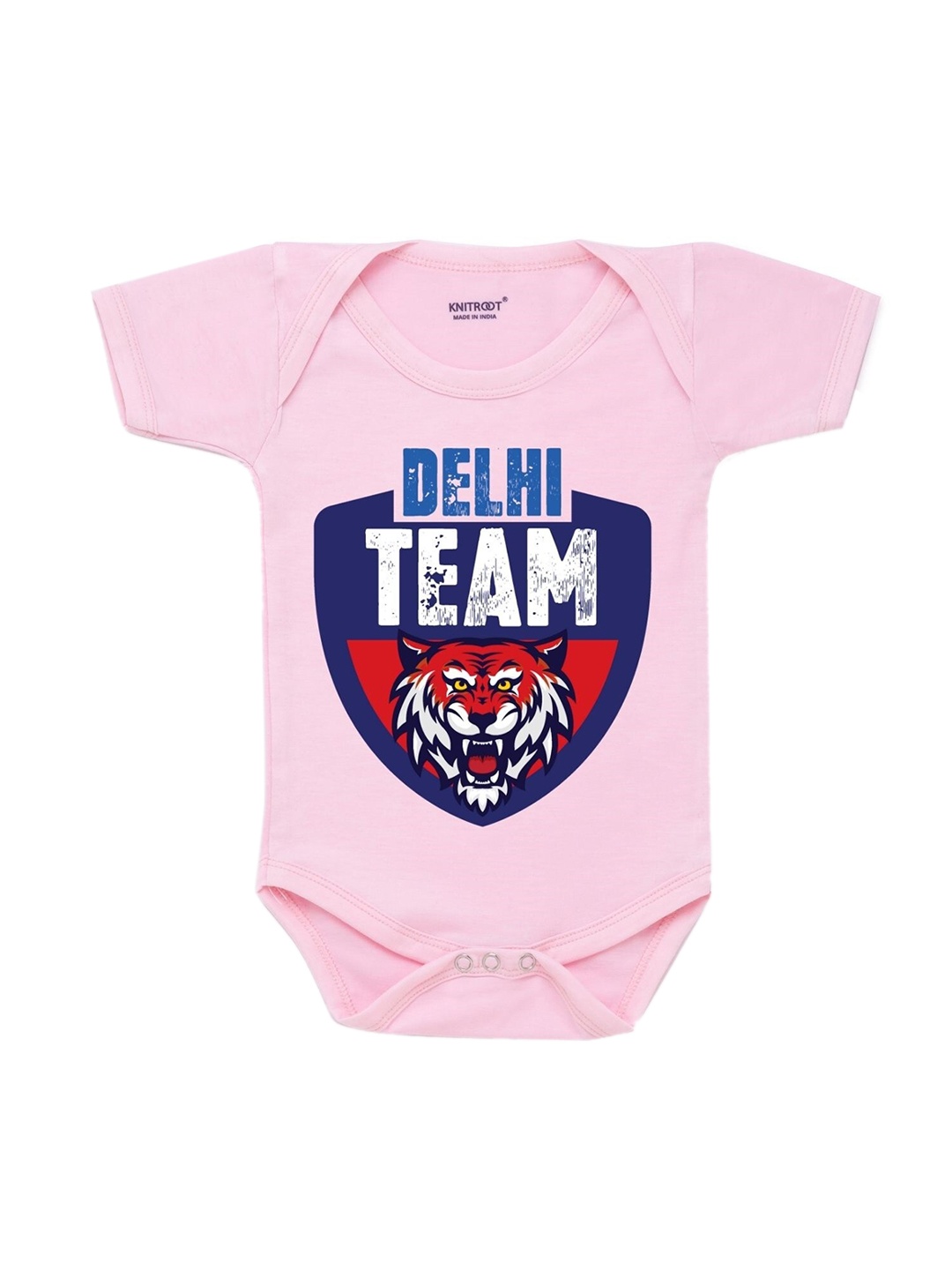 

KNITROOT Pink Delhi Team Printed Cotton Bodysuits