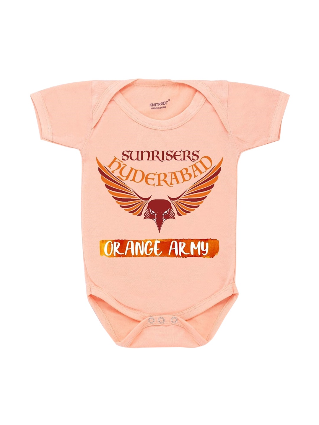 

KNITROOT Kids Peach-Coloured Printed Bodysuits