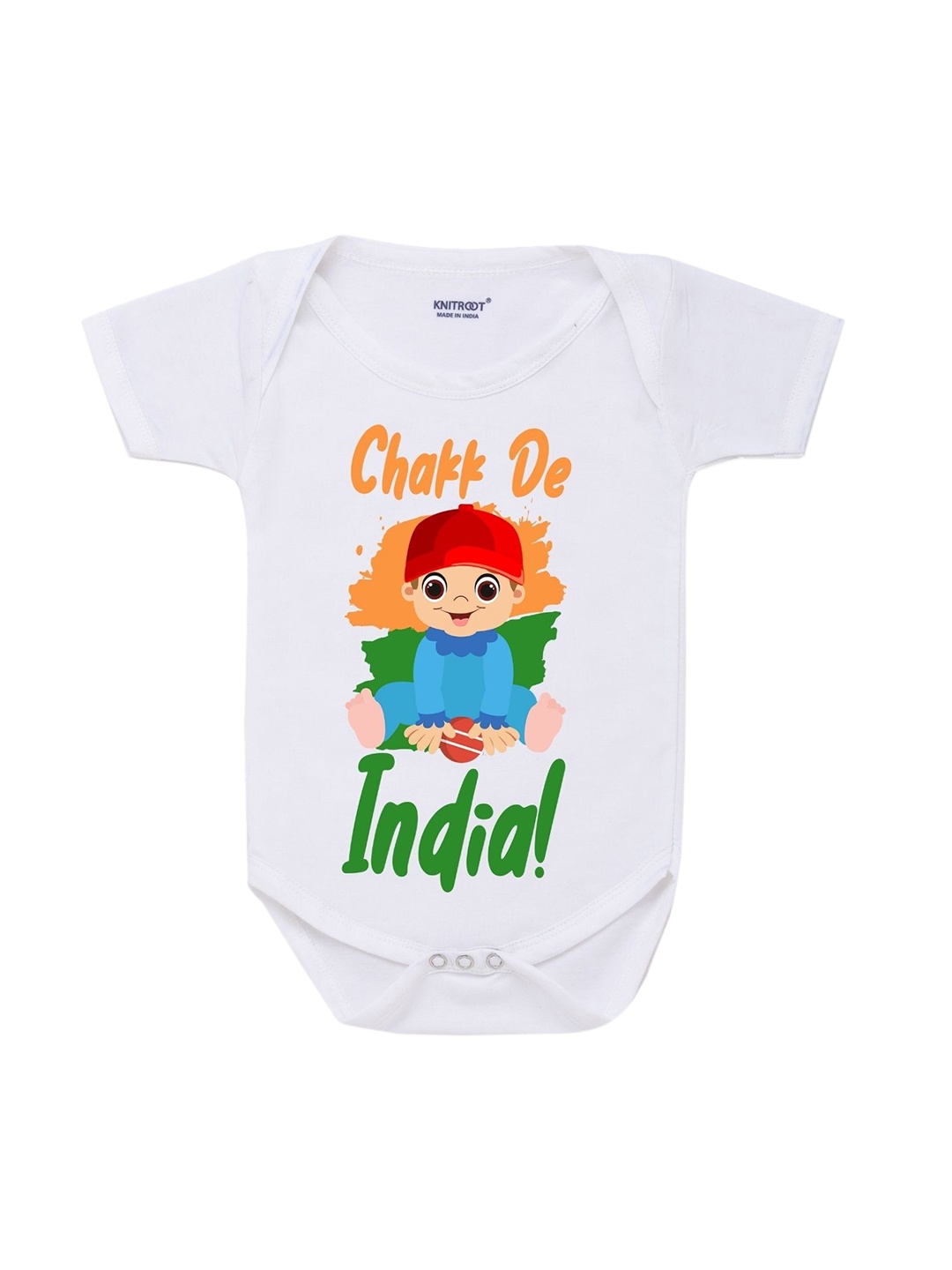 

KNITROOT Kids White Printed Bodysuit