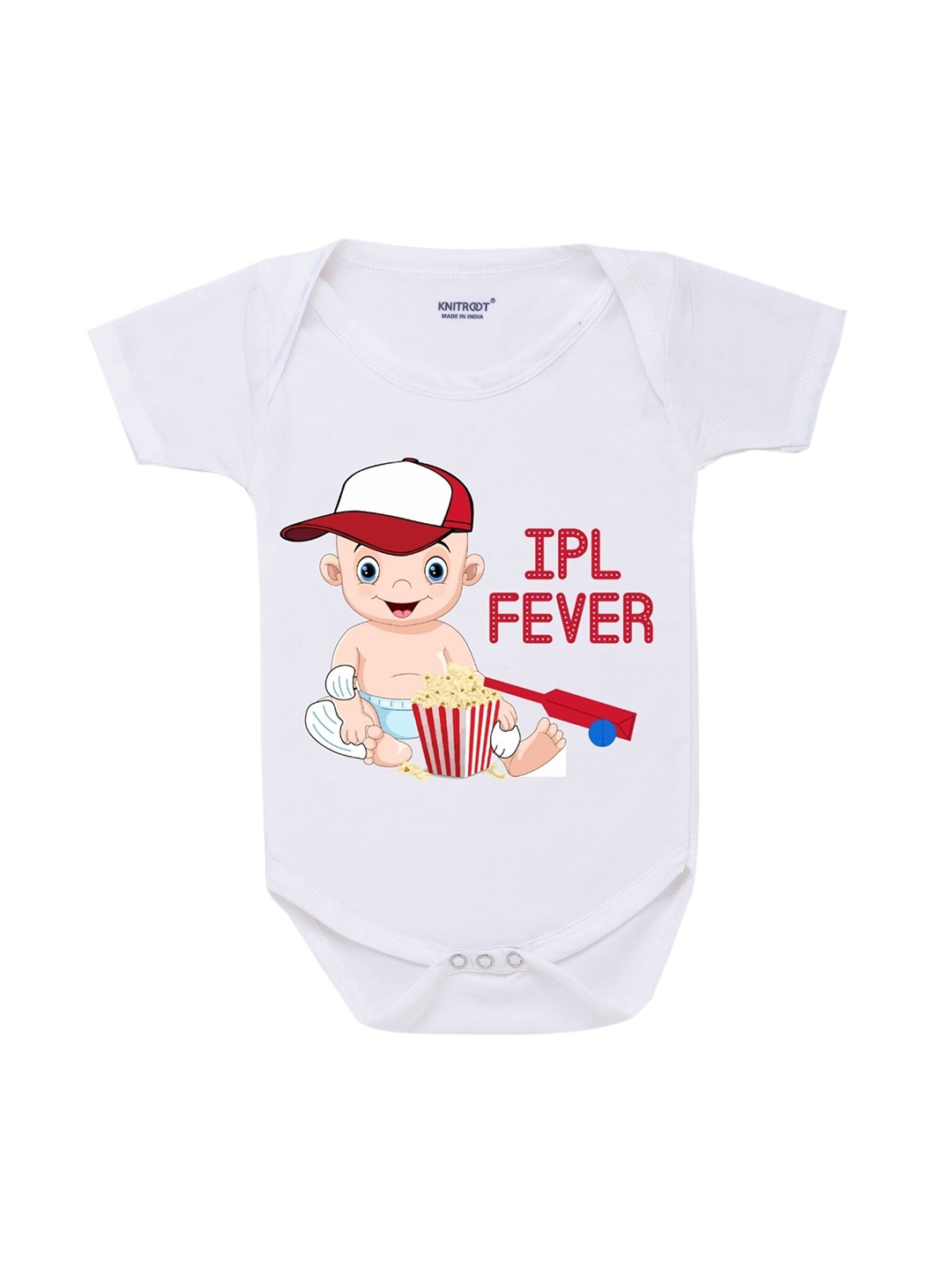 

KNITROOT White IPL Fever Is Back Printed Cotton Bodysuit
