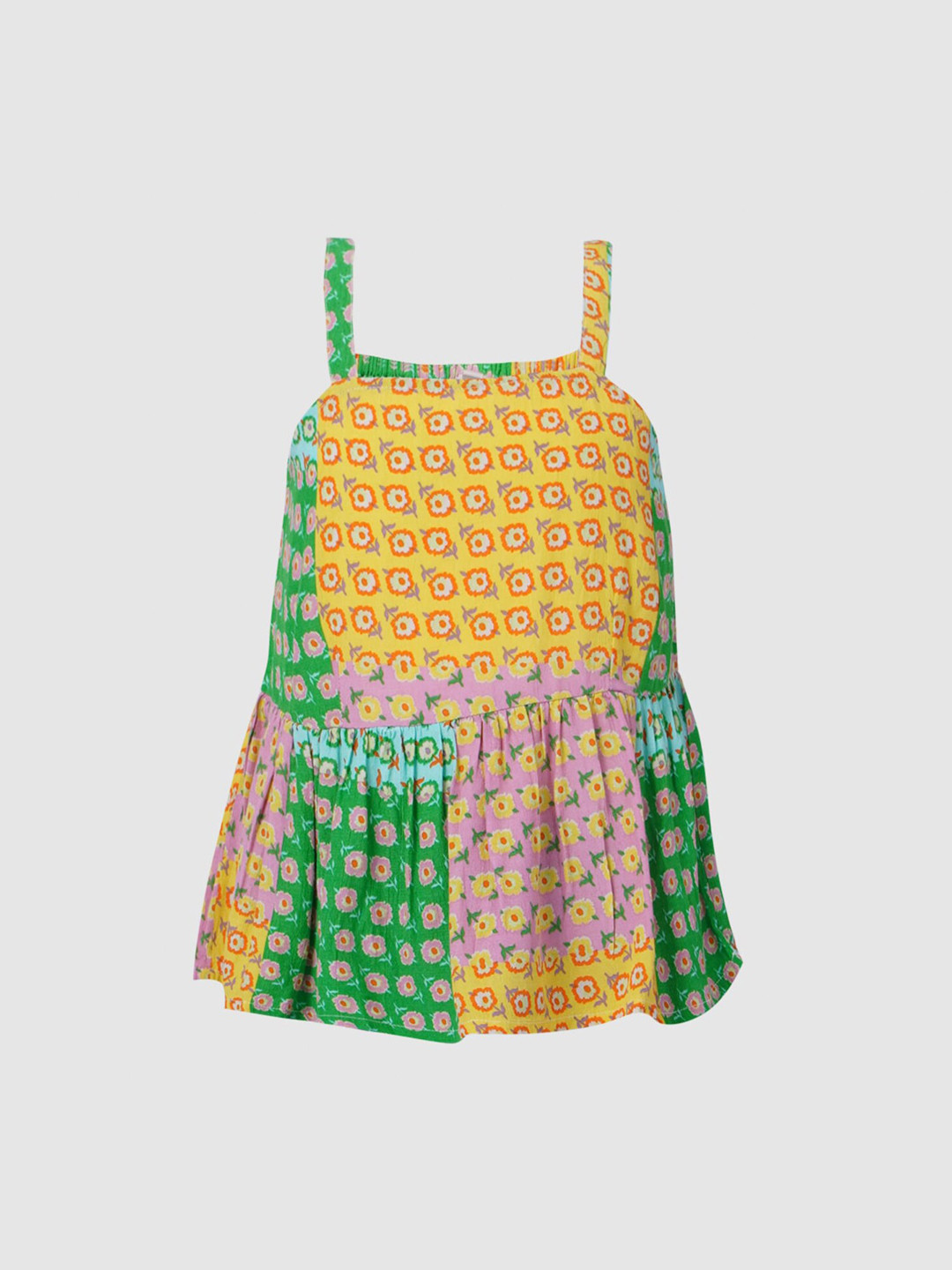 

KIDS ONLY Girls Yellow & Green Floral Print Top