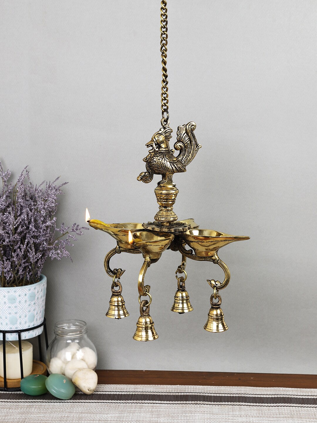 

Imli Street Gold-Toned Hanging Diya with Bell
