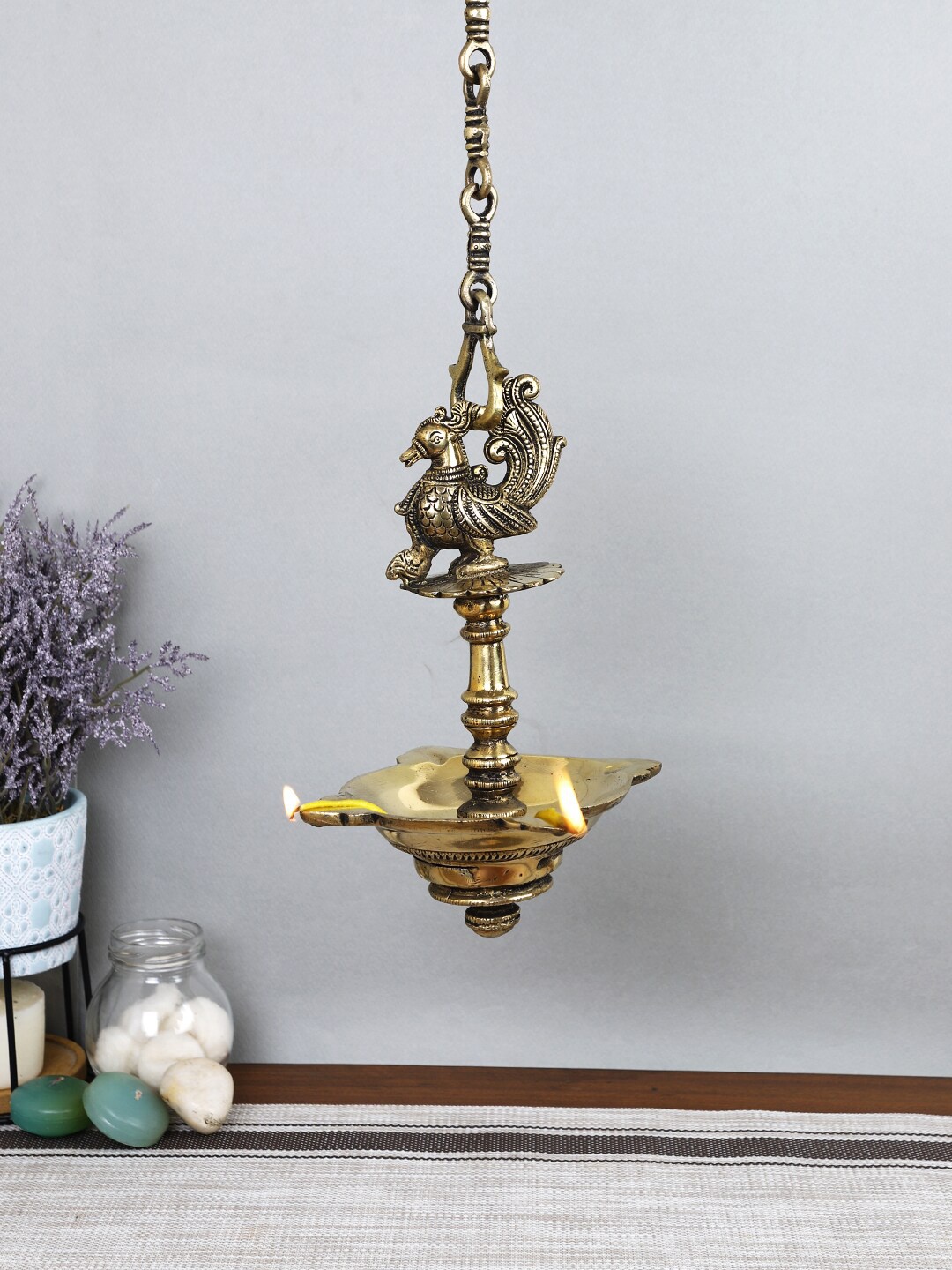 

Imli Street Gold Bird Shaped Brass Hanging Lamp Diya