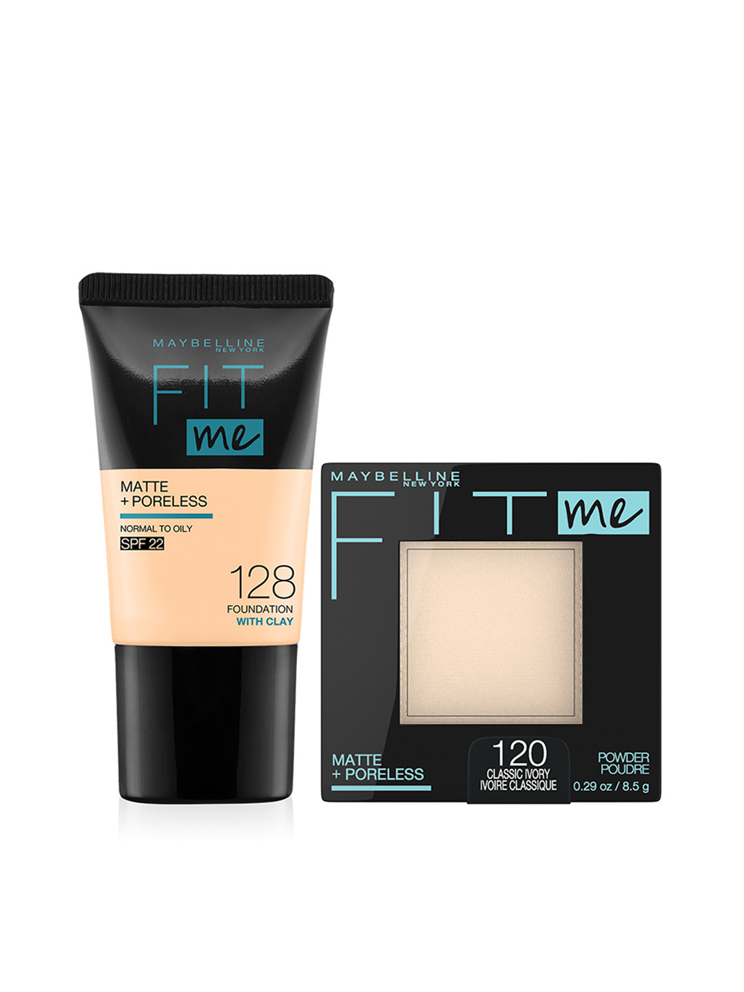 

Maybelline New York Fit Me As I Am Kit - Foundation 128 & Pressed Powder 120, Beige
