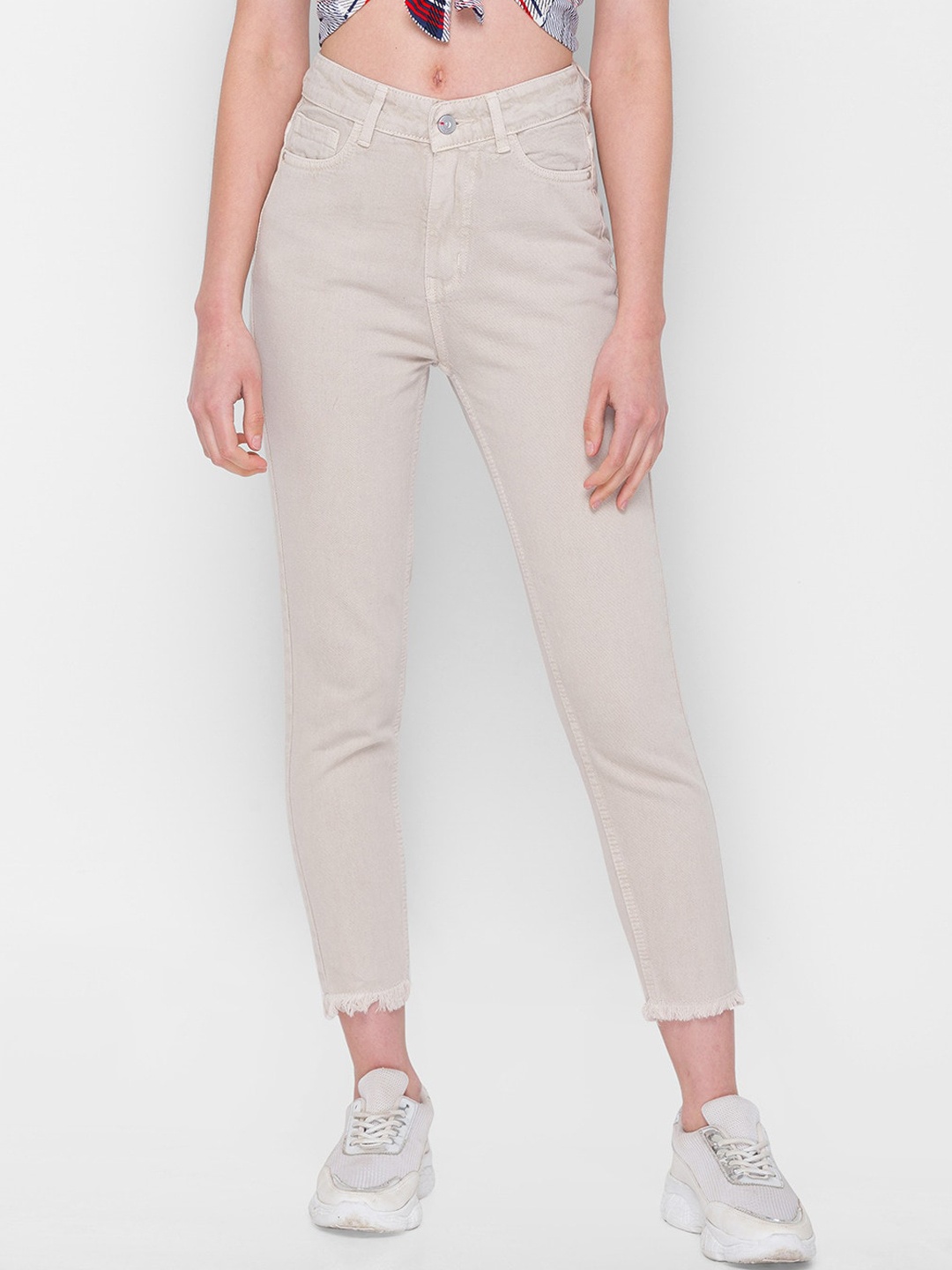 

ZOLA Women Khaki Slim Fit No Fade Breathable & Lightweight Cotton Jeans