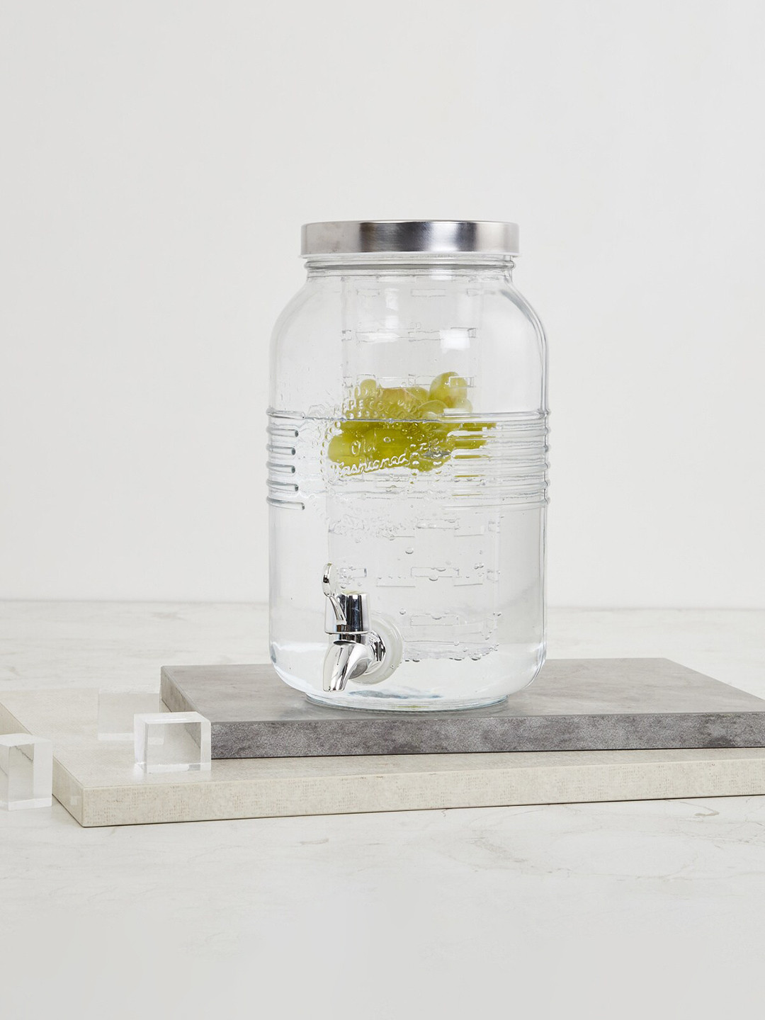 

Home Centre Transparent Dispenser with Metal Lid Glass