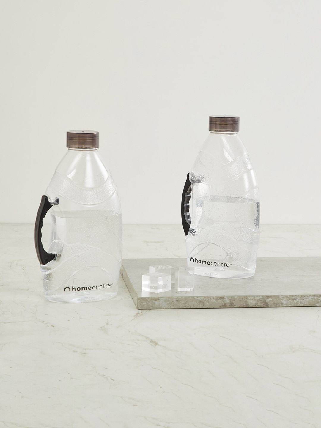

Home Centre Set Of 2 Transparent Solid Water Bottle, Black
