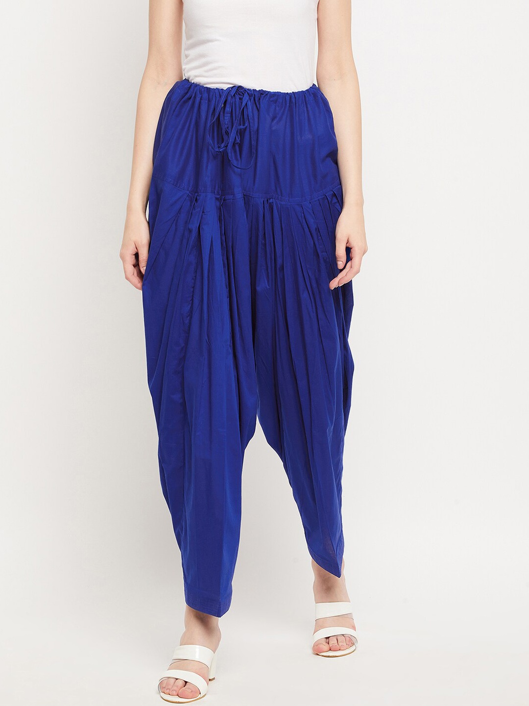 

Clora Creation Women Blue Solid Loose Fit Pure Cotton Patiala Salwar