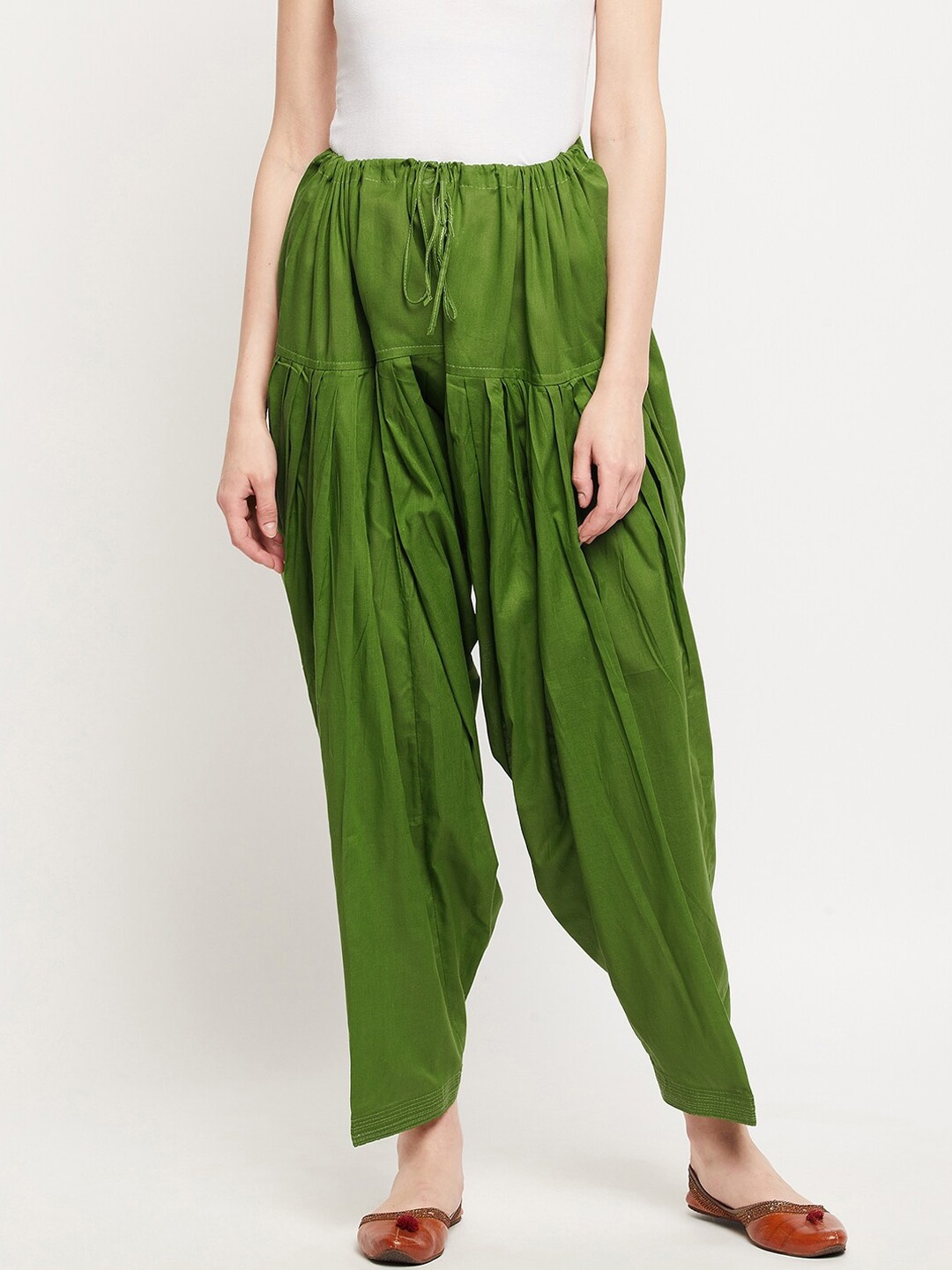 

Clora Creation Women Green Solid Pure Cotton Patiala Salwar