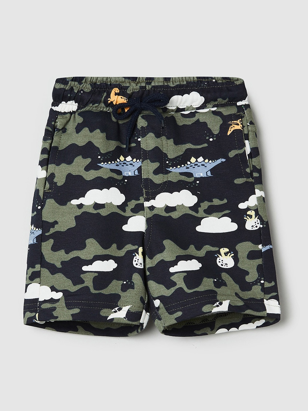 

max Boys Green Camouflage Printed Shorts