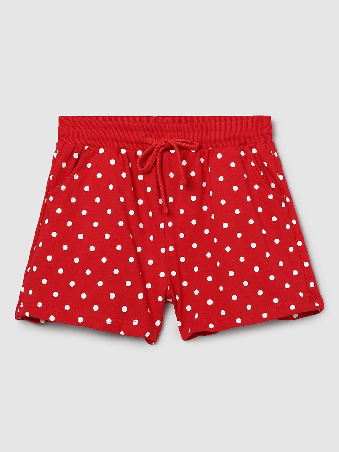 

max Girls Red Printed Pure Cotton Shorts