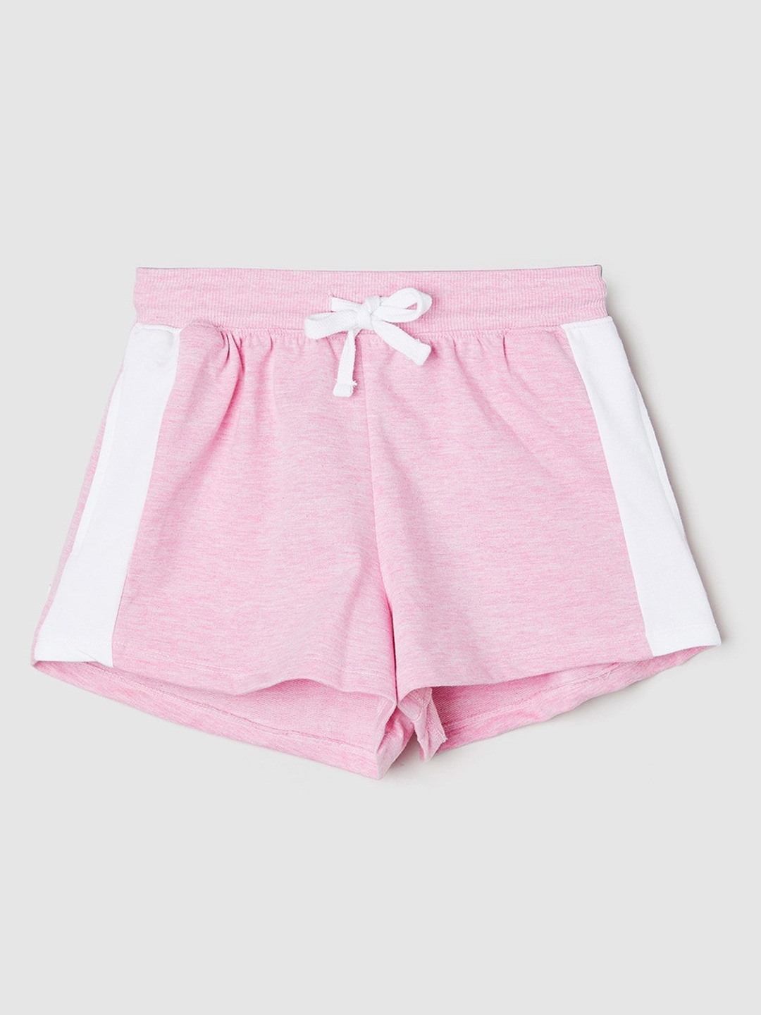 

max Girls Pink & White Solid Shorts
