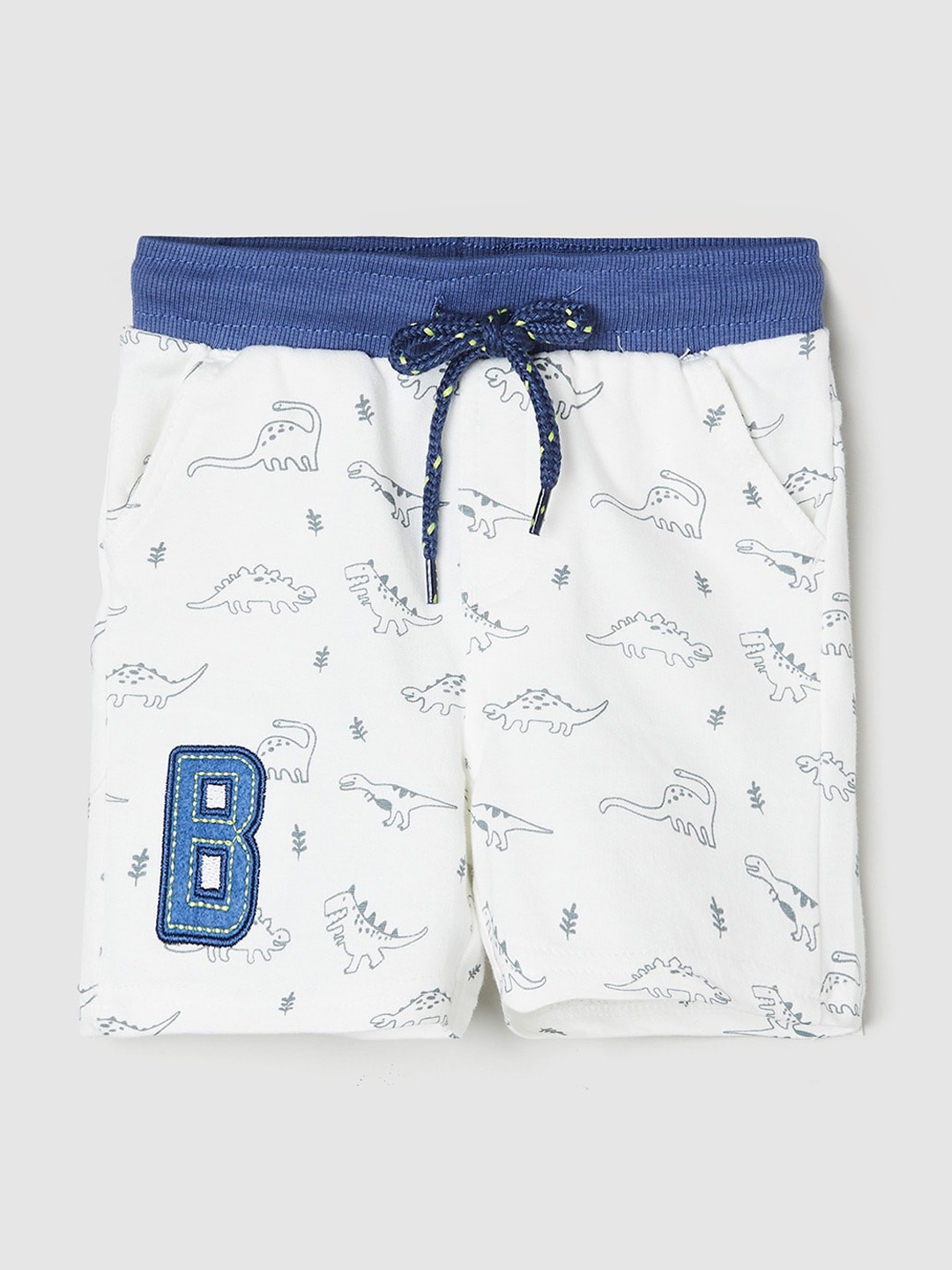 

max Boys White Conversational Printed Shorts