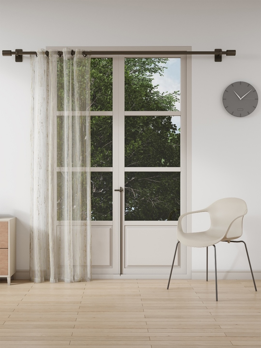 

DDecor Beige Sheer Single Long Door Curtain