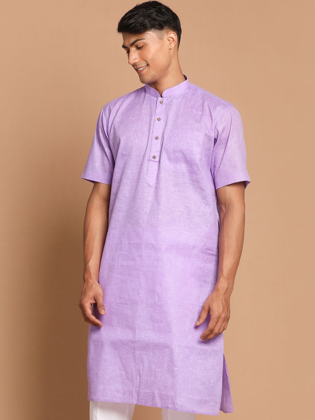 

VASTRAMAY Men Purple Kurta