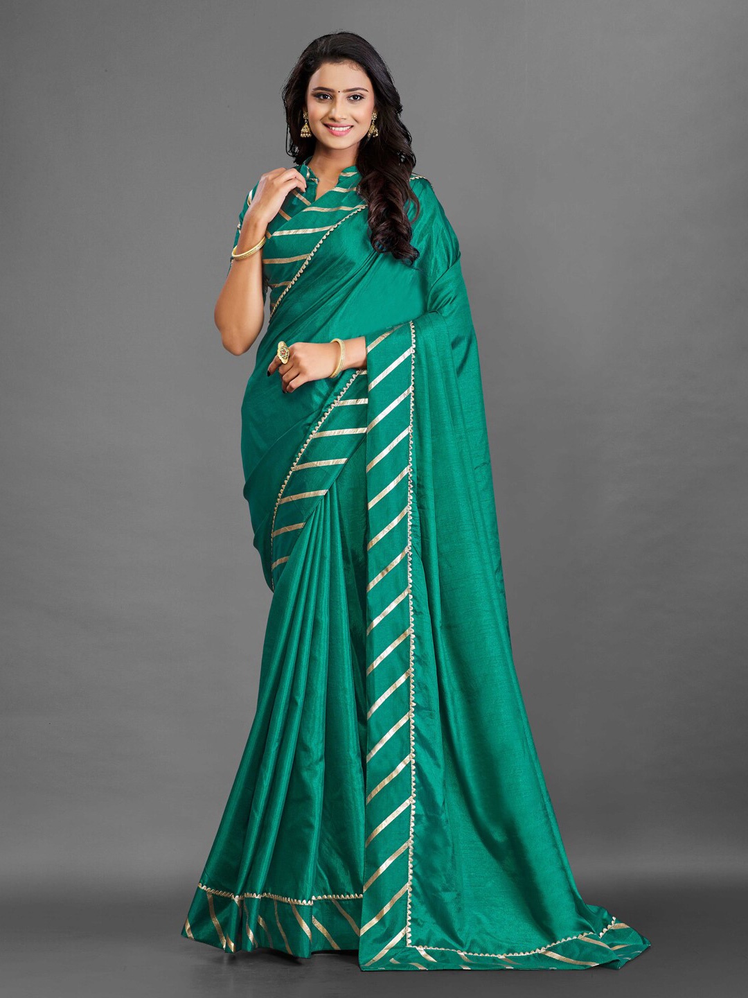 

KALINI Green Silk Blend Saree