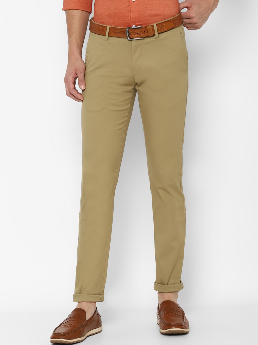 

Allen Solly Men Khaki Slim Fit Chinos Trousers