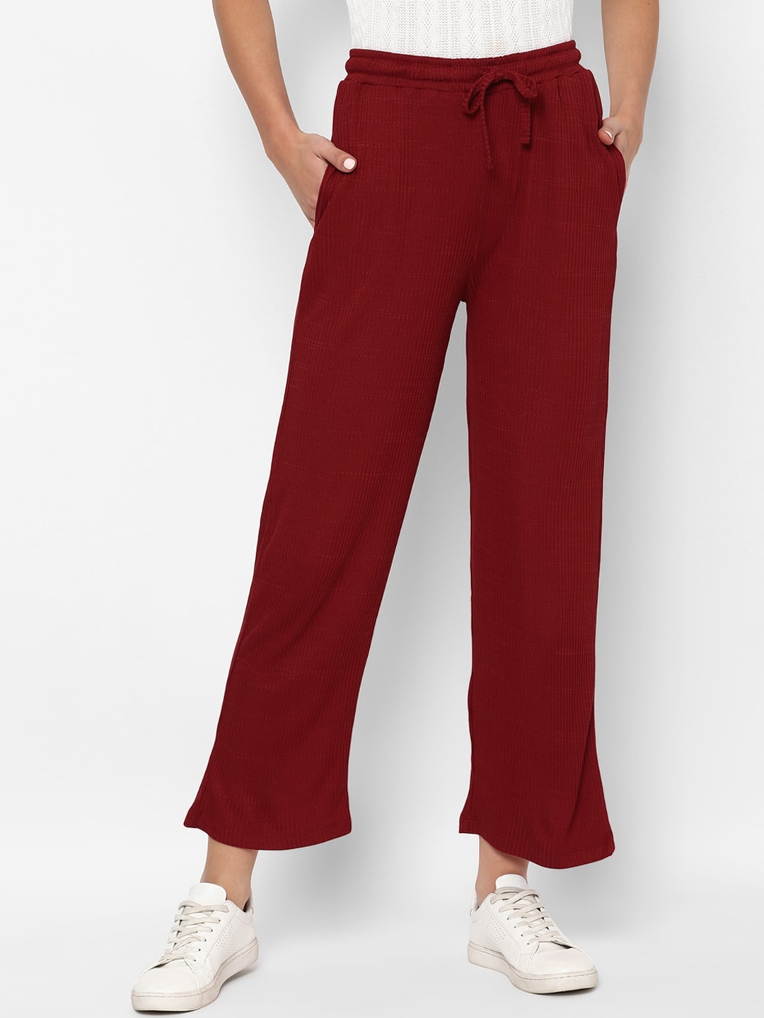 

Allen Solly Woman Women Maroon Parallel Trousers
