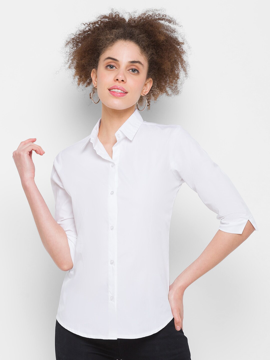 

ZOLA Women Cotton Formal Shirt, White