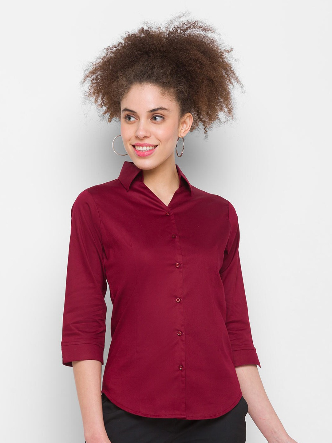 

ZOLA Women Maroon Formal Shirt